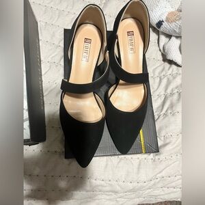 Elegant Black Women's Block Heel Shoes